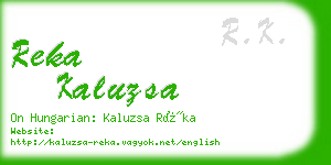 reka kaluzsa business card